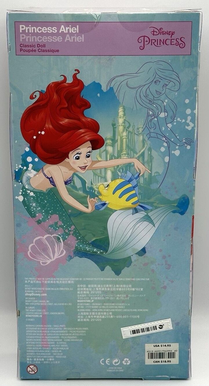Disney Store Exclusive Princess Ariel 12” Classic Doll w/Ring The Little Mermaid - Picture 4 of 9